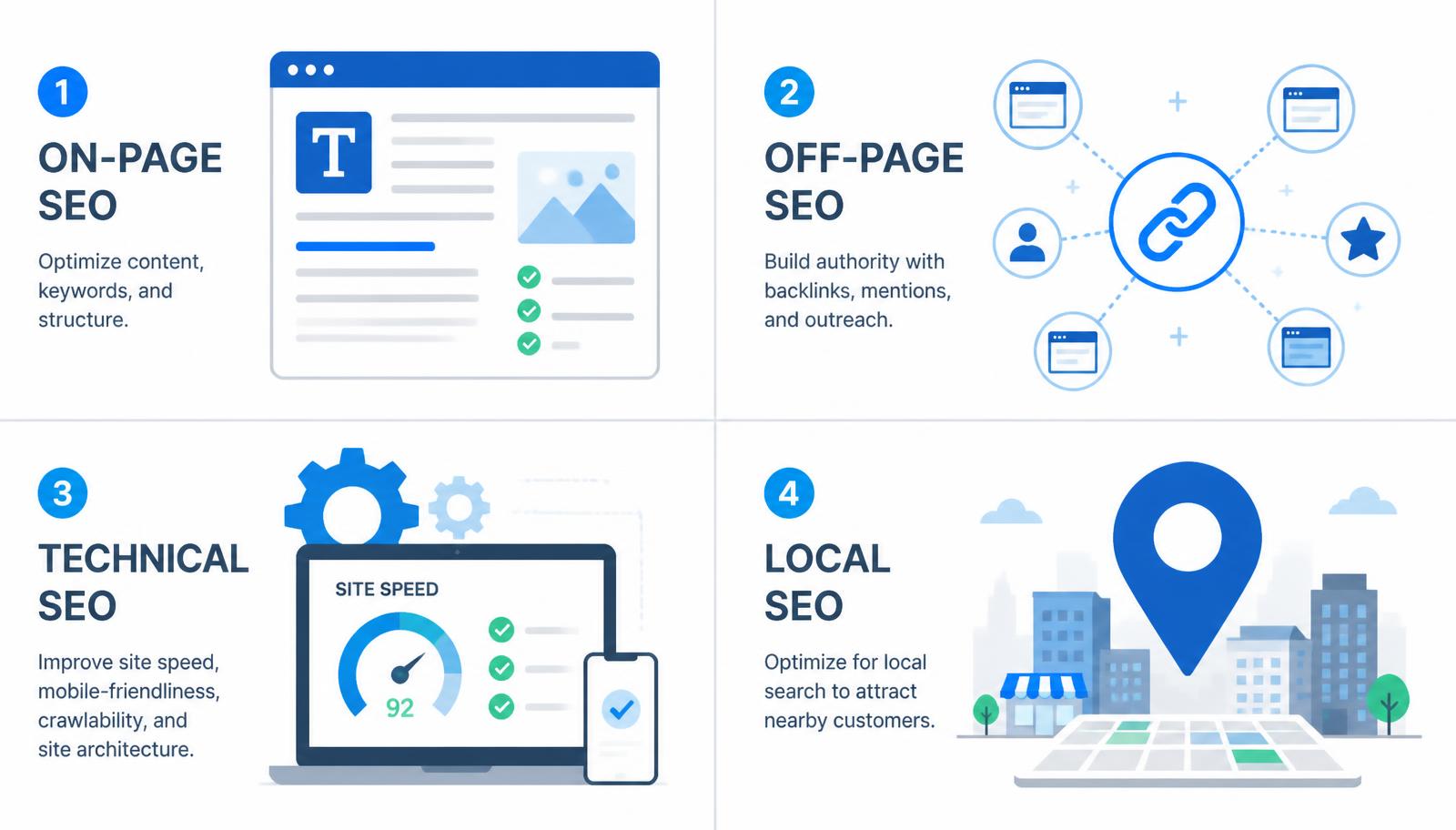 What Are the 4 Types of SEO? A Beginner's Guide for West Des Moines Businesses